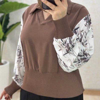 خرید عمده شومیز مچ و پایین پلیسه - شومیز زنانه عمده