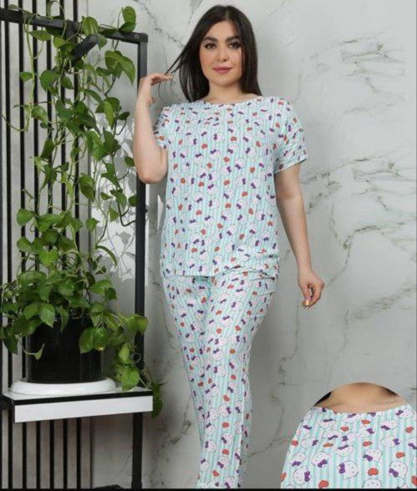 خرید عمده تیشرت شلوار نخی زنانه - ست تیشرت شلوار زنانه عمده