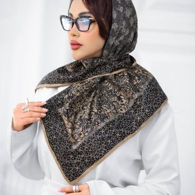 فروش عمده روسری زنانه ساتن ابریشم چاپی سایز ۱۰۰ - شال و روسری زنانه عمده