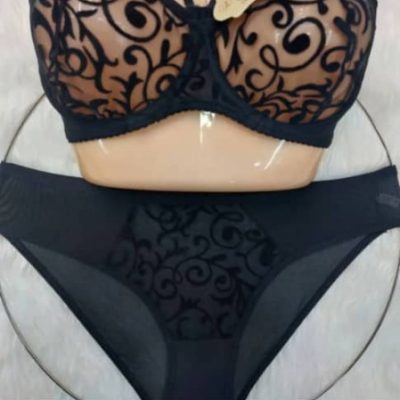 خرید عمده ست گل مخمل - شورت و سوتین زنانه عمده