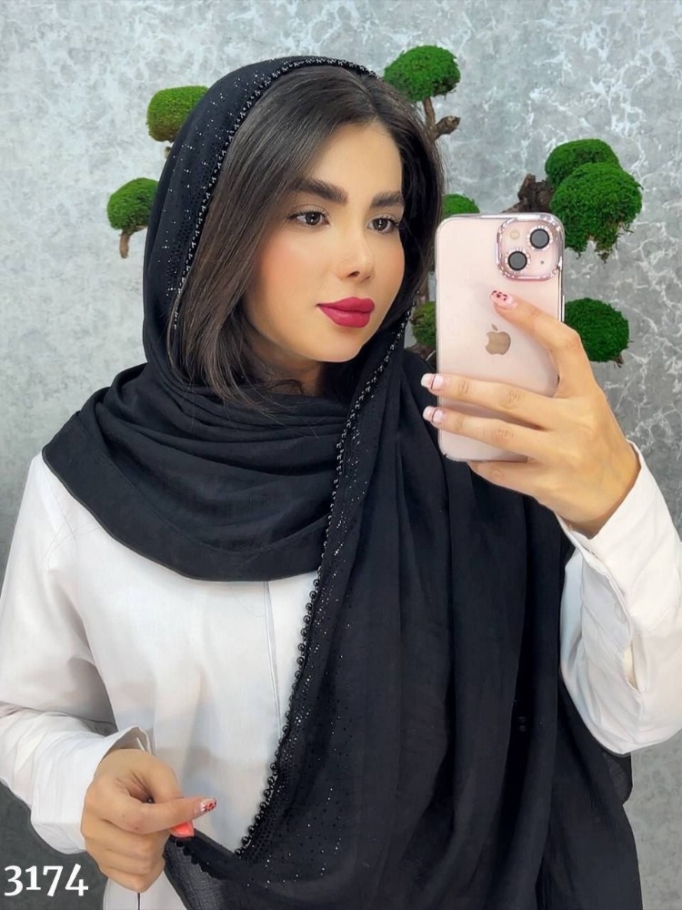 خرید عمده شال نگین مروارید محرمی - شال و روسری زنانه عمده