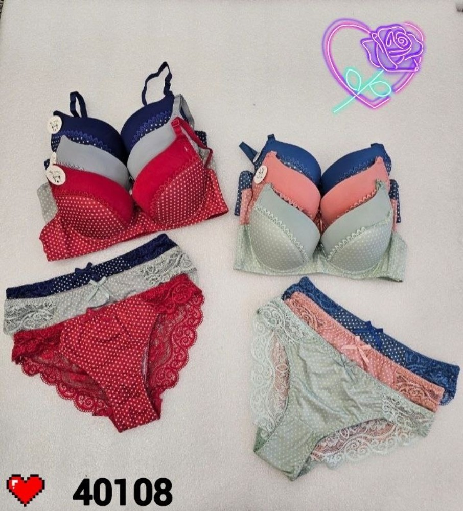 خرید عمده ️ست اسفنجی جکدار فنردار ️ کد40108 - شورت و سوتین زنانه عمده