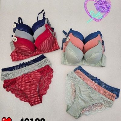 خرید عمده ️ست اسفنجی جکدار فنردار ️ کد40108 - شورت و سوتین زنانه عمده