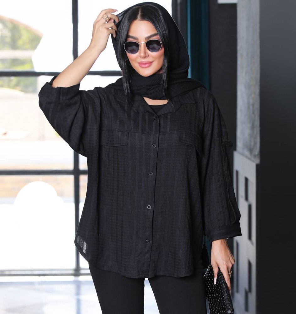 فروش عمده شومیز زنانه آستین پاگن دار - شومیز زنانه عمده