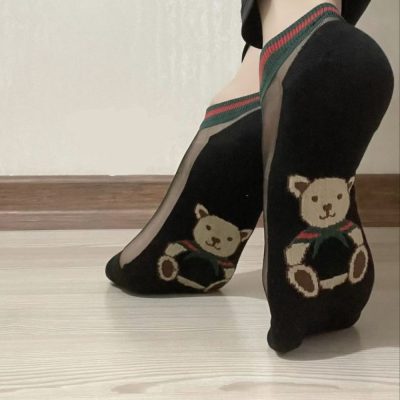 فروش عمده جوراب مچی زنانه خارجی رو شیشه ای کف تدی - جوراب زنانه عمده