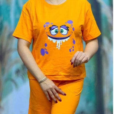 خرید عمده کراپ شورتک کارتونی - ست تاب شلوارک زنانه عمده