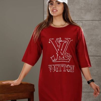 خرید عمده تیشرت قواره دار LV سوپر اسپان لاکرا - تاپ و تیشرت زنانه عمده