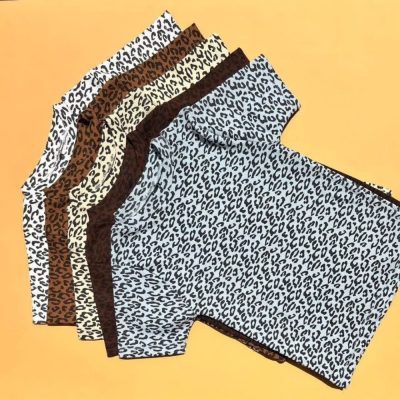 خرید عمده تیشرت پلنگی کبریتی پنبه - تاپ و تیشرت زنانه عمده