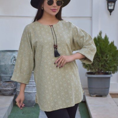 خرید عمده تونیک جلو منگوله مراکشی خنک - تونیک زنانه عمده