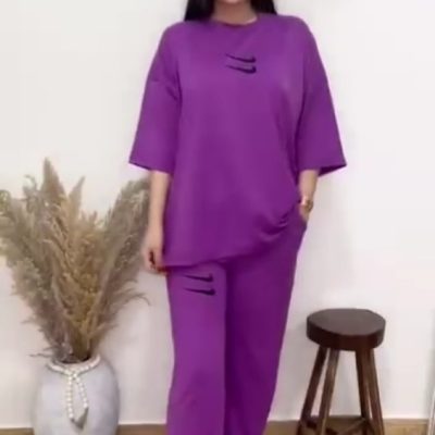 خرید عمده ست تیشرت شلوار دبل نایک سوپر پنبه - ست تیشرت شلوار زنانه عمده