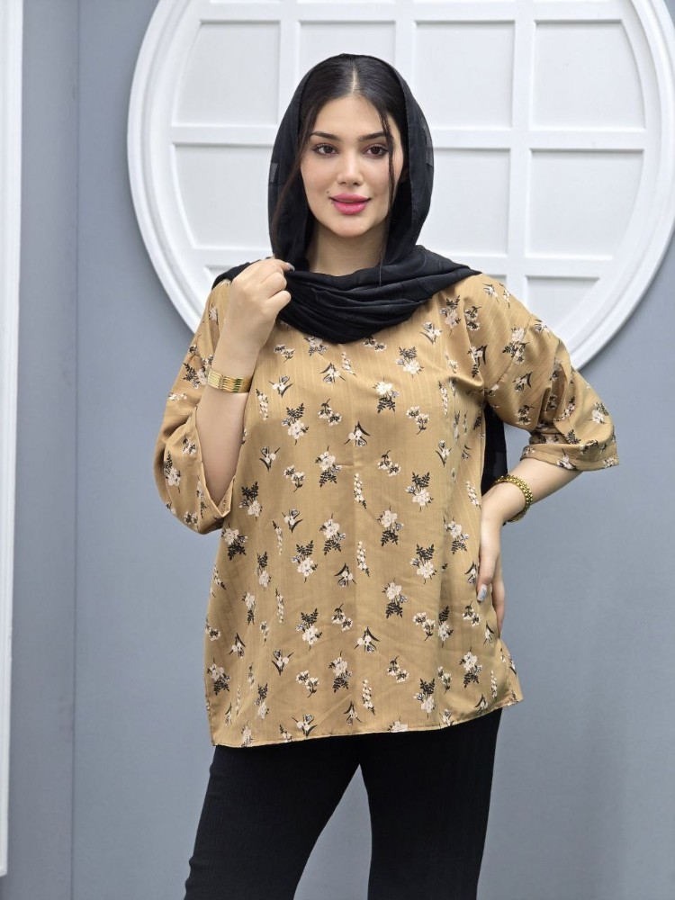 خرید عمده شومیز گل گچی - شومیز زنانه عمده