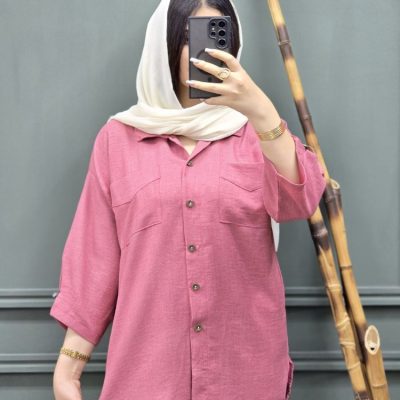 خرید عمده مانتو شانتون دوجیب - مانتو زنانه عمده