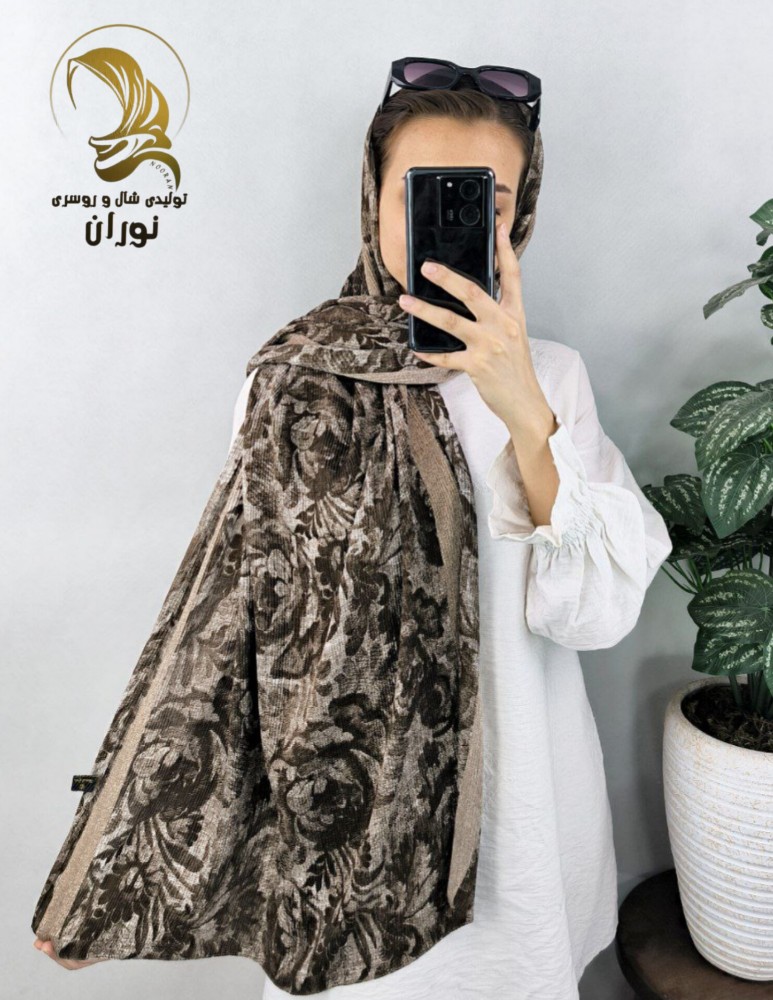 خرید عمده شال نخی پلیسه ریز اعلاء - شال و روسری زنانه عمده