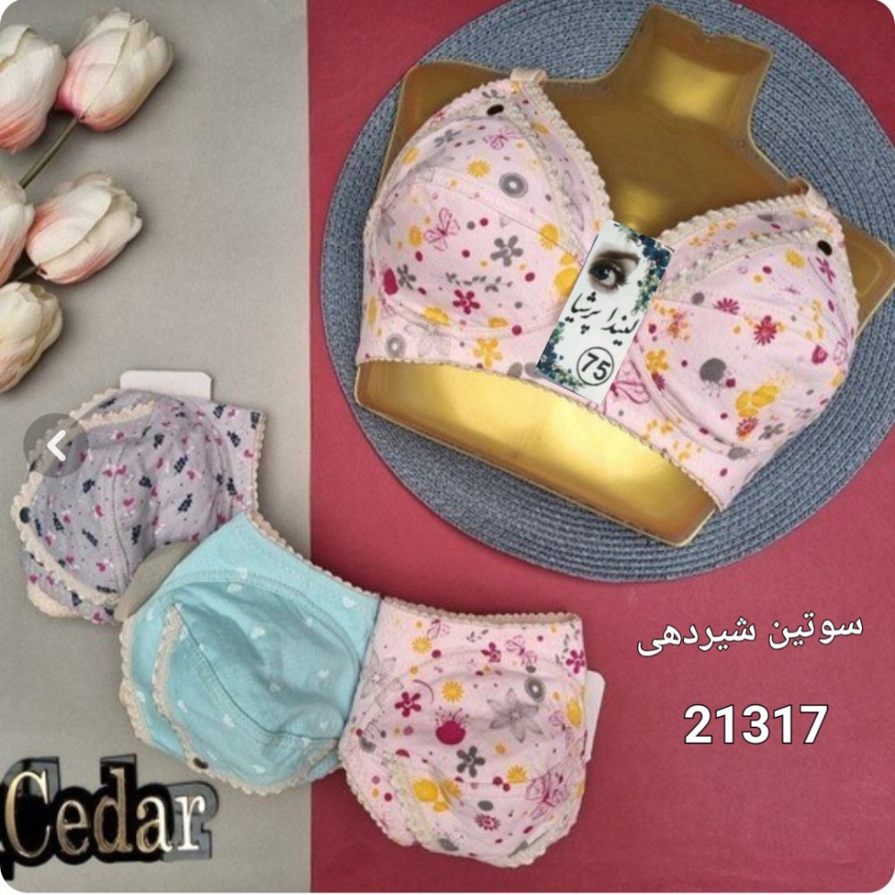 فروش عمده سوتین شیردهی طرح دار زیر نخ - سوتین زنانه عمده