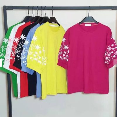 خرید عمده تیشرت استین گل - تاپ و تیشرت زنانه عمده