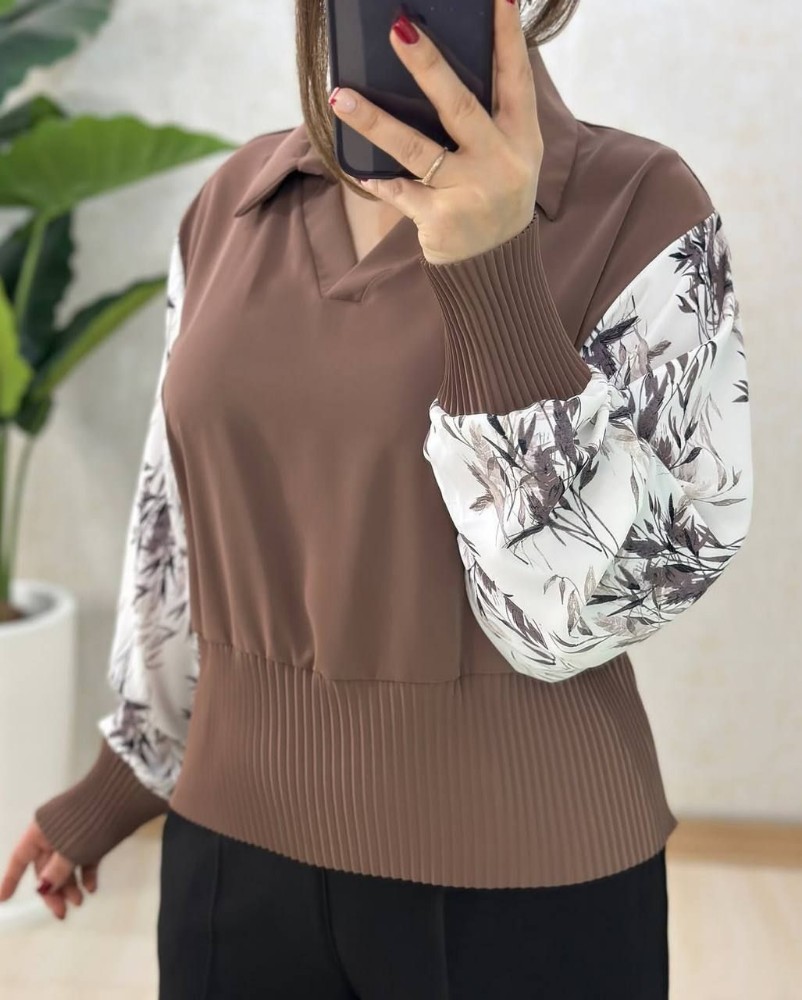 خرید عمده شومیز مچ و پایین پلیسه - شومیز زنانه عمده
