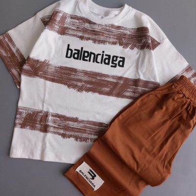 فروش عمده ست تیشرت شلوارک پسرانه balenciaga - ست تیشرت شلوارک پسرانه عمده