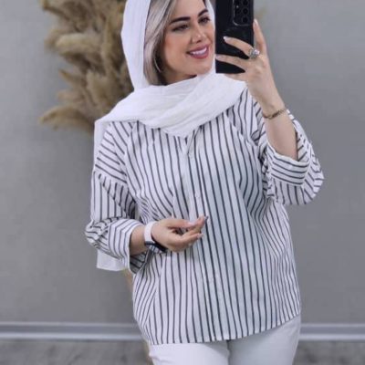 فروش عمده شومیز زنانه راه راه - شومیز زنانه عمده