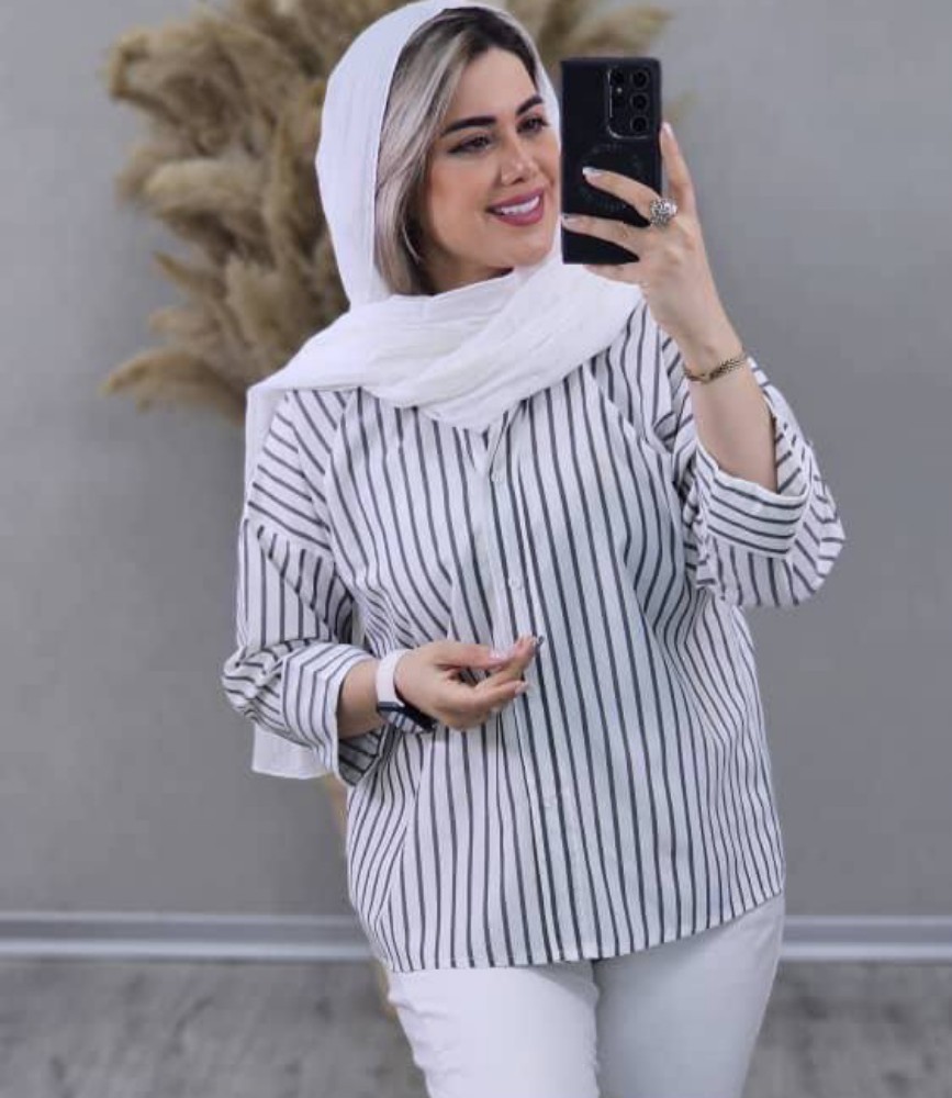 فروش عمده شومیز زنانه راه راه - شومیز زنانه عمده
