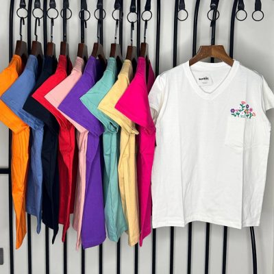 فروش عمده تیشرت زنانه یقه ۷ پنبه فری سایز ۳۸ تا ۴۴ - تاپ و تیشرت زنانه عمده