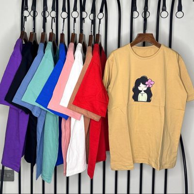 فروش عمده تیشرت زنانه پنبه فری سایز ۳۸ تا ۴8 - تاپ و تیشرت زنانه عمده