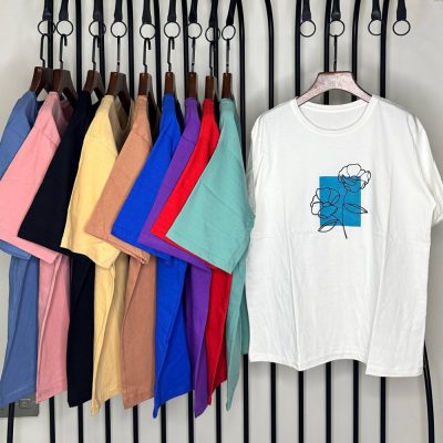 فروش عمده تیشرت زنانه پنبه فری سایز ۳۸ تا ۴8 - تاپ و تیشرت زنانه عمده