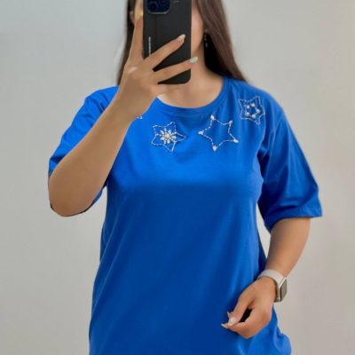 فروش عمده تیشرت زنانه پنبه باکسی فری سایز ۳۸ تا ۴8 - تاپ و تیشرت زنانه عمده