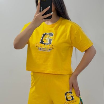 فروش عمده ست کراپ شورتک زنانه فری سایز ۳۸ تا ۴۴ - تاپ و تیشرت زنانه عمده