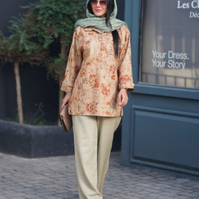 فروش عمده ست مانتو شلوار زنانه لنین - مانتو زنانه عمده