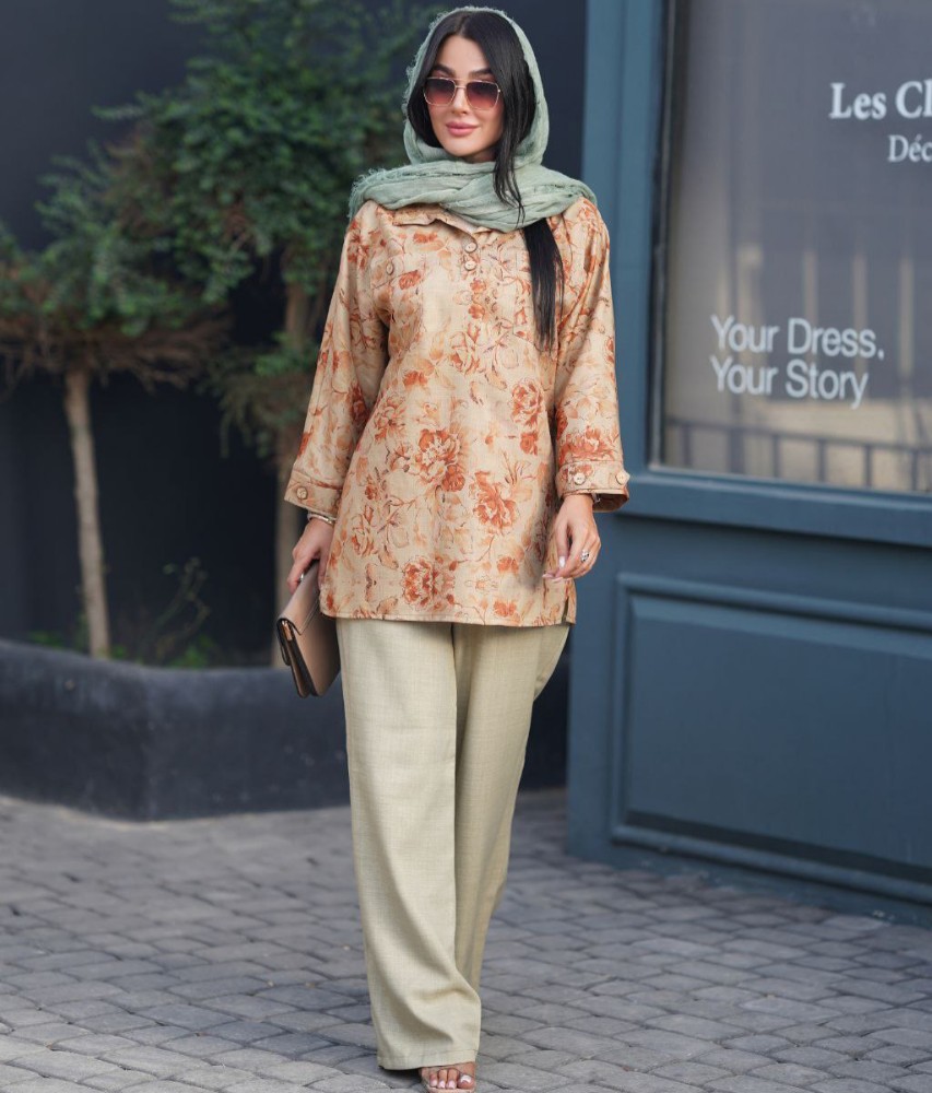 فروش عمده ست مانتو شلوار زنانه لنین - مانتو زنانه عمده