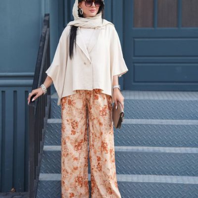 فروش عمده ست مانتو شلوار زنانه طرح گل - مانتو زنانه عمده