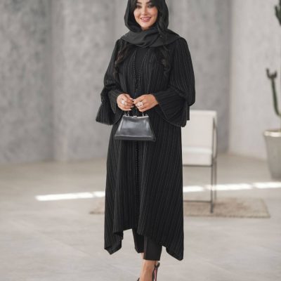 فروش عمده مانتو زنانه یقه هفت مروارید دوزی مدل چیچک - مانتو زنانه عمده