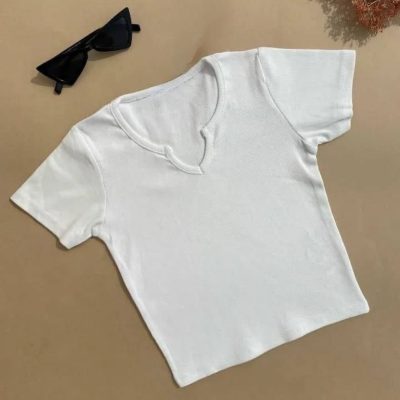 خرید عمده کراپ یقه هفت - تاپ و تیشرت زنانه عمده