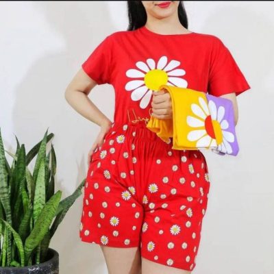 خرید عمده کراپ شورتک بابونه - ست تاب شلوارک زنانه عمده