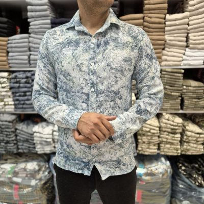 خرید عمده پیراهن آبرنگی آنزیم شور آستین بلند - پیراهن مردانه عمده