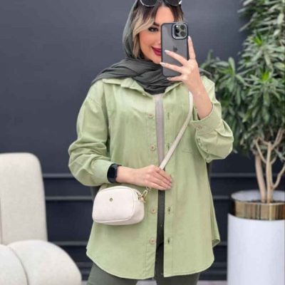 خرید عمده مانتو جلو دکمه لنین - مانتو زنانه عمده