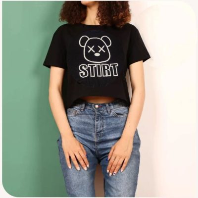خرید عمده کراپ مشکی تک STIRIT - تاپ و تیشرت زنانه عمده
