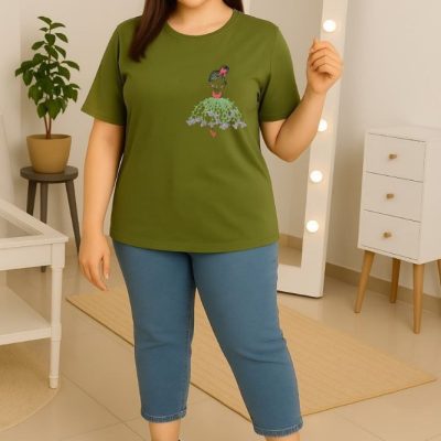 خرید عمده تیشرت پنبه گلدوزی - تاپ و تیشرت زنانه عمده