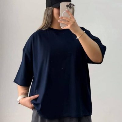 خرید عمده تیشرت باکسی ساده پنبه - تاپ و تیشرت زنانه عمده
