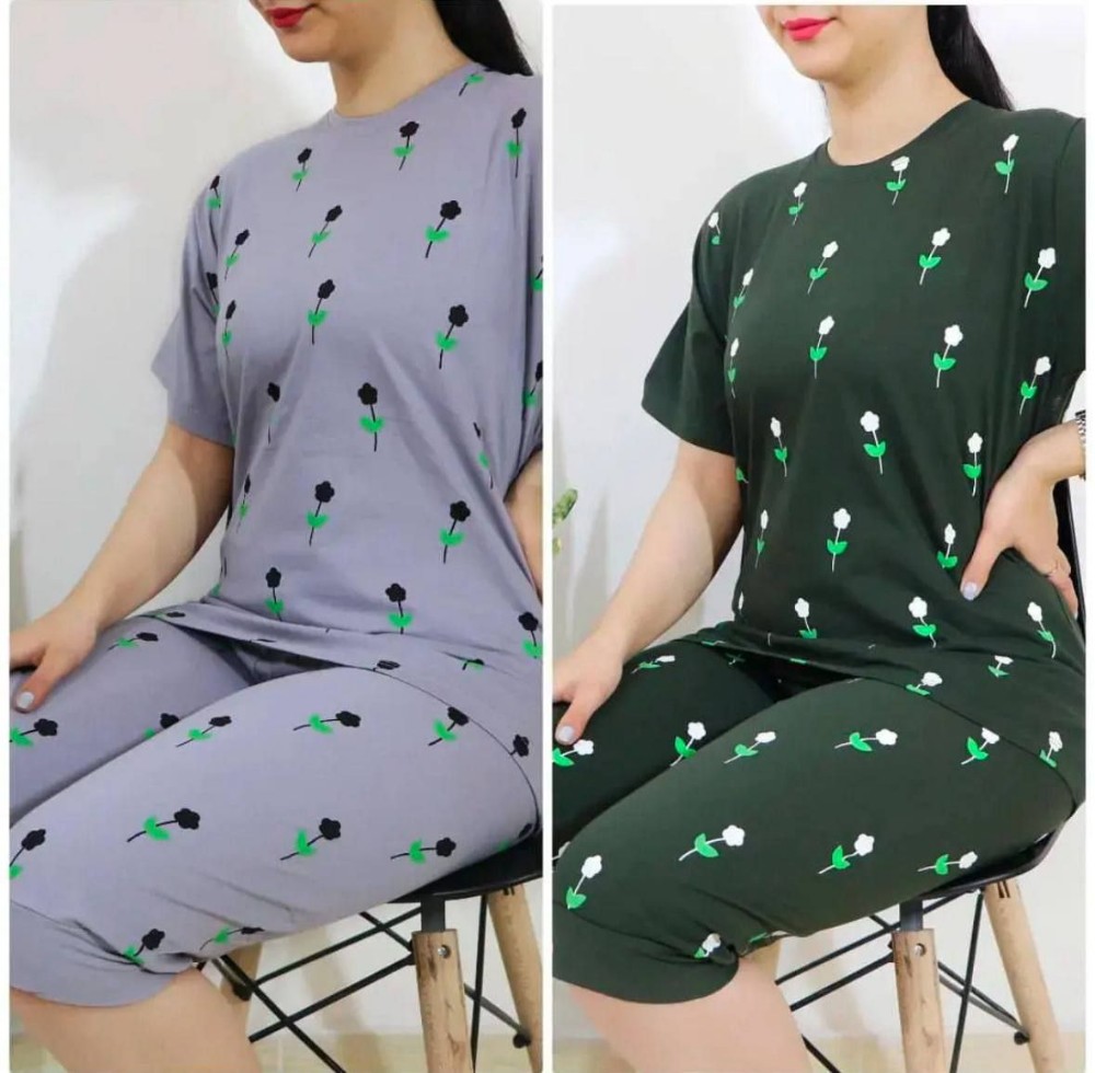 خرید عمده تاپ و شلوارک گل - ست تاب شلوارک زنانه عمده
