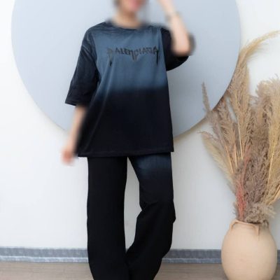 خرید عمده ست لانگ پیسوله ای BALENCIAGA - ست تیشرت شلوار زنانه عمده
