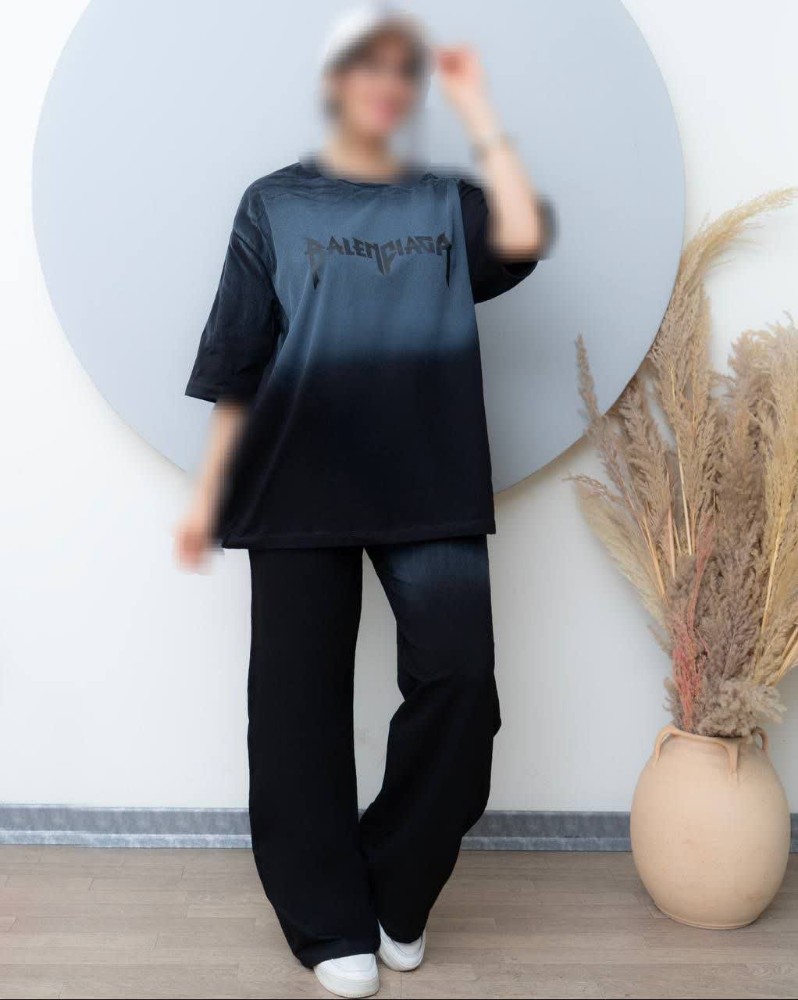 خرید عمده ست لانگ پیسوله ای BALENCIAGA - ست تیشرت شلوار زنانه عمده