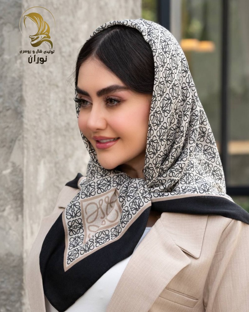 خرید عمده روسری نخی سیا اسکارف اعلاء - شال و روسری زنانه عمده