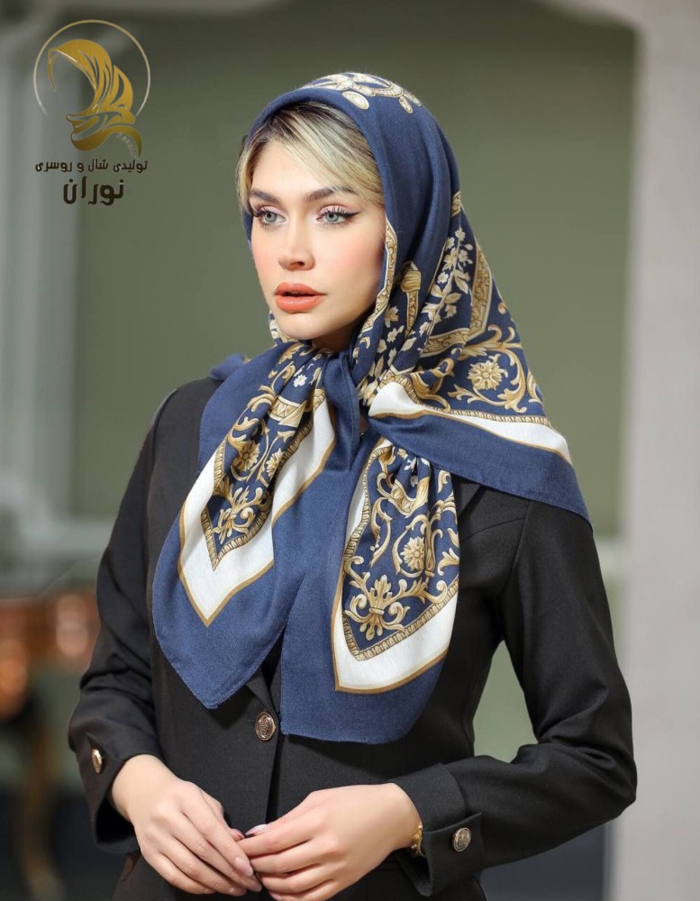 خرید عمده روسری نخی سیا اسکارف اعلاء - شال و روسری زنانه عمده