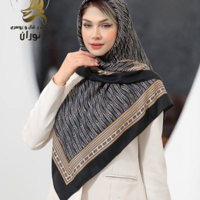 خرید عمده روسری نخی سیا اسکارف اعلاء - شال و روسری زنانه عمده