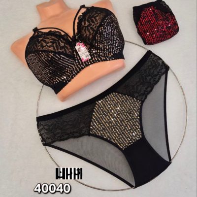 خرید عمده ️ست پولکی آینه ای ️ کد40040 - شورت و سوتین زنانه عمده