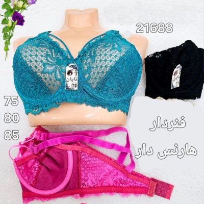 فروش عمده ⚜️سوتین تمام دانتل فنردار هارنسی⚜️ کدa_21688 - سوتین زنانه عمده