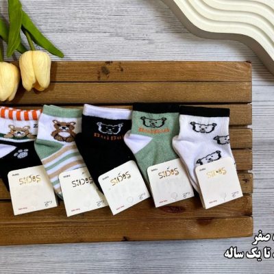 خرید عمده جوراب نوزادی نخ هندی ریزبافت پنجه روسو اعلاء - جوراب پسرانه عمده