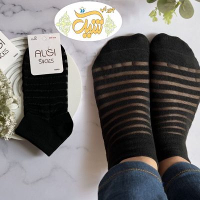 خرید عمده جوراب مچی زنانه رینگی شیشه ای - جوراب زنانه عمده