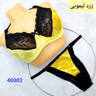 فروش عمده ست مخملی فنردار - شورت و سوتین زنانه عمده